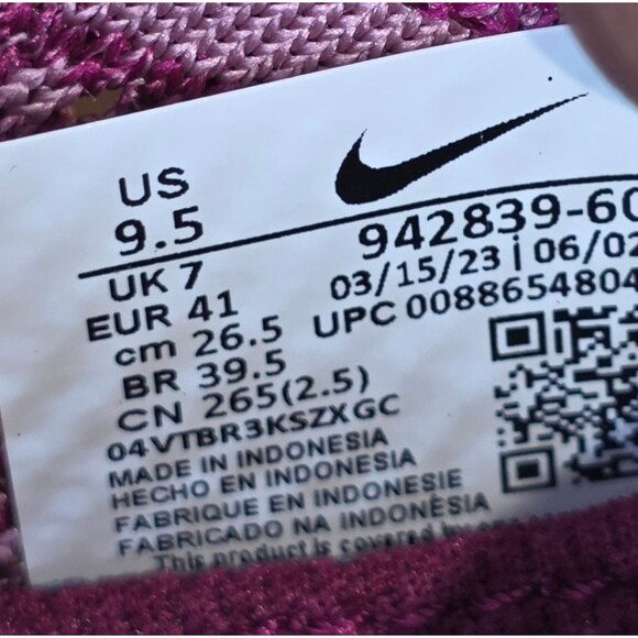 Women’s Nike Free RN Flyknit Size: 9.5 Raspberry Red/Blue - Picture 11 of 11